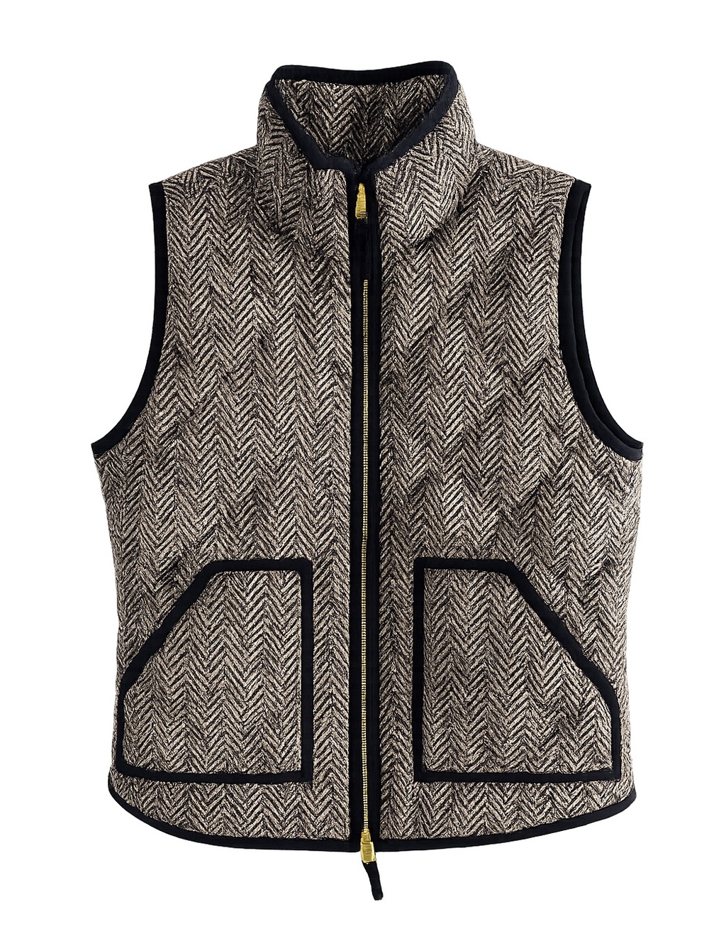 J.Crew Herringbone Quilted Puffer Vest - Zip Front - Size Small
